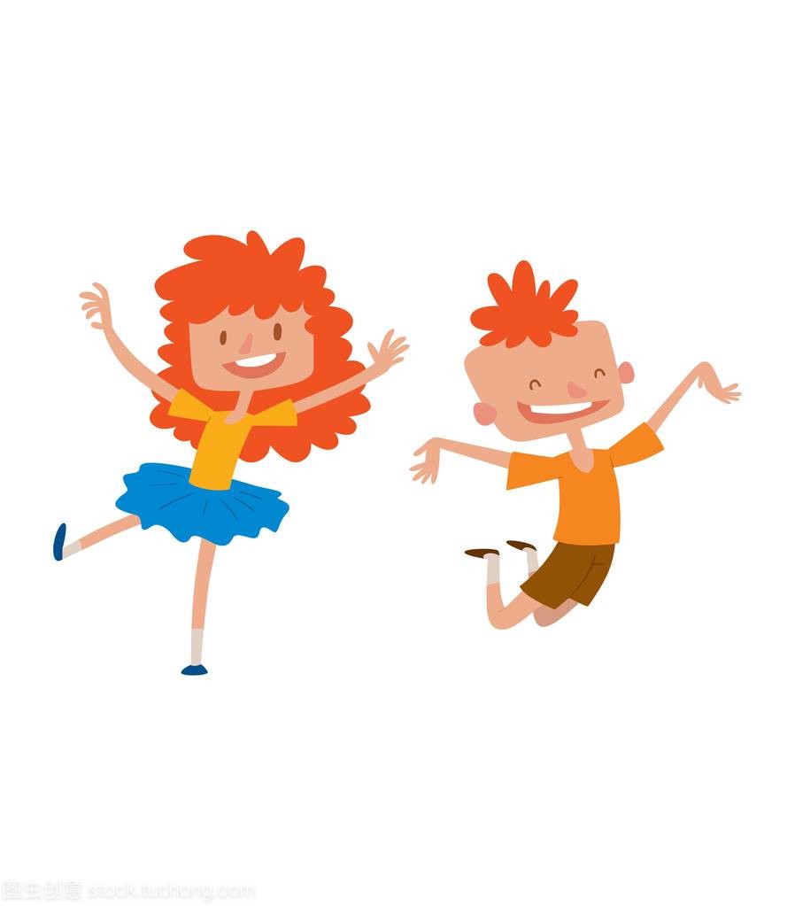 快乐的孩子在不同的位置矢量集